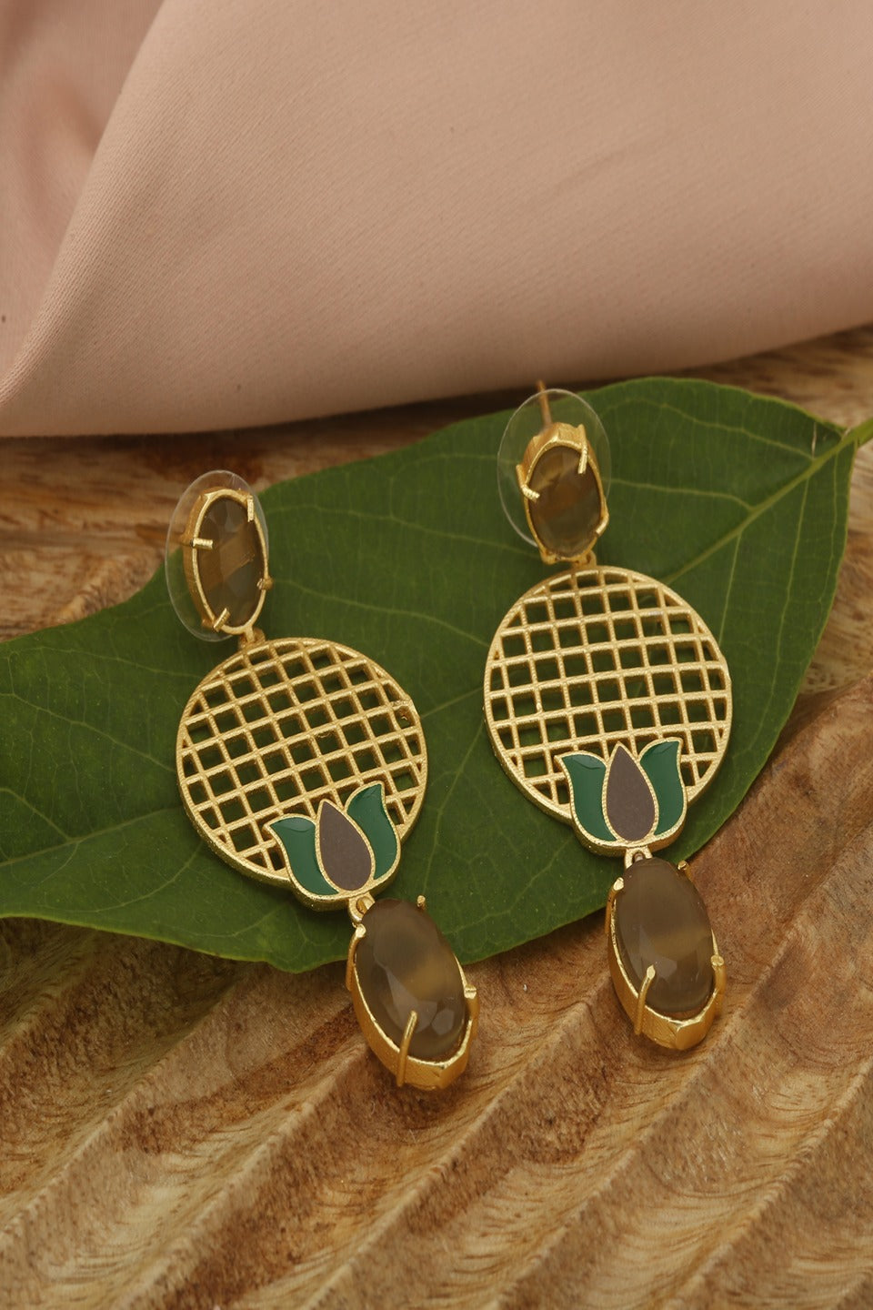 Stylish Brass Metal Drop Earrings for women