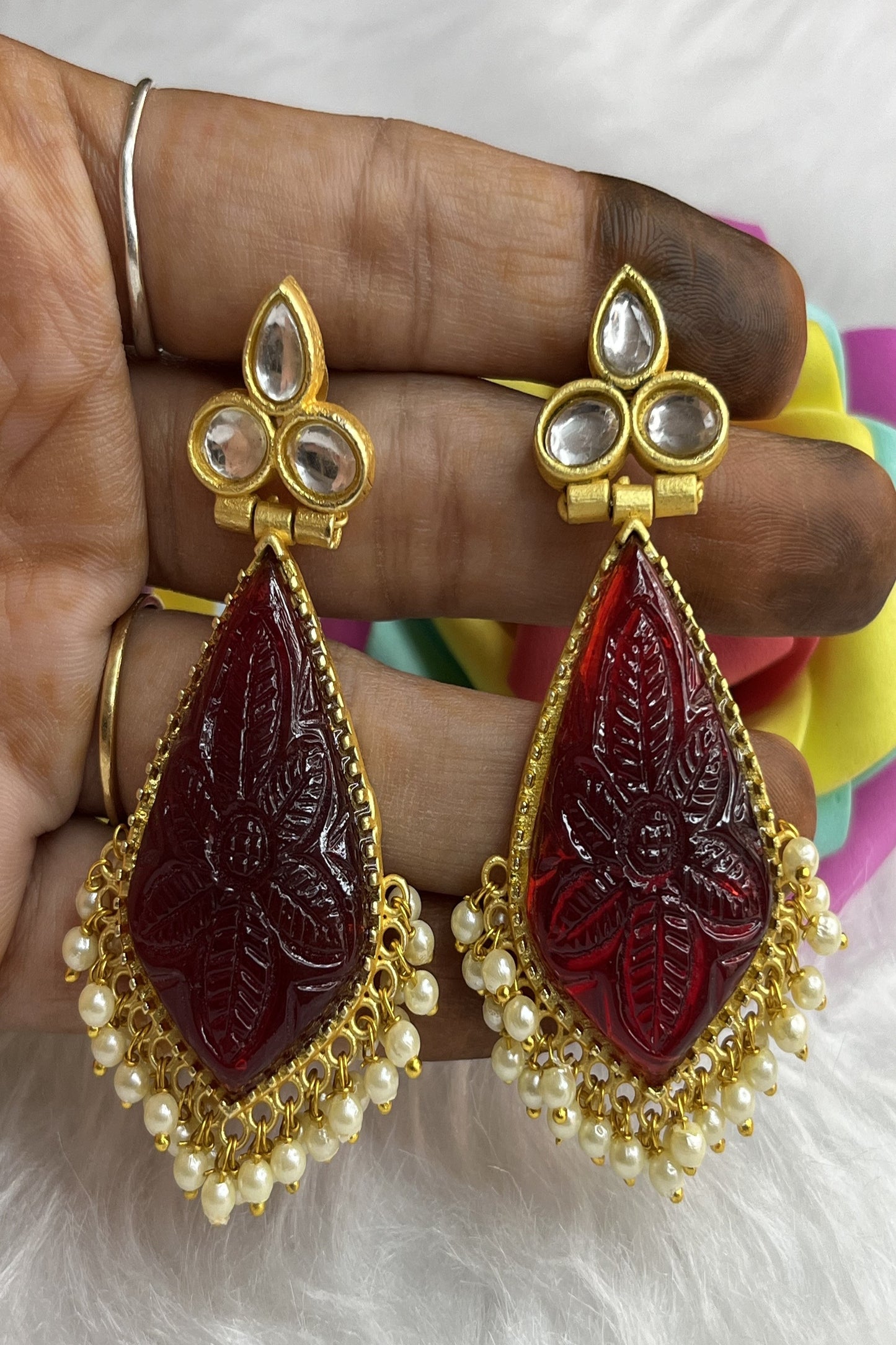 Brass Metal Drop and Dangler Earrings for women for Function and Partywear