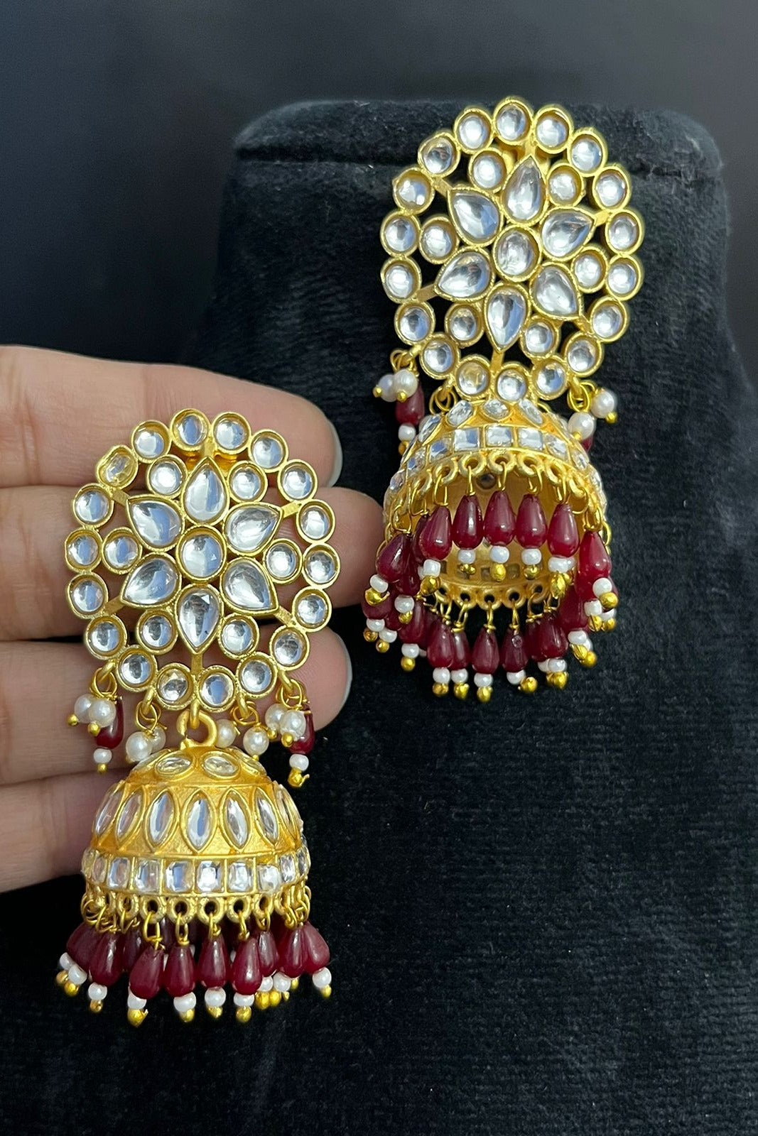 Pearl Heavy Jhumka Earrings for women for wedding and Partywear