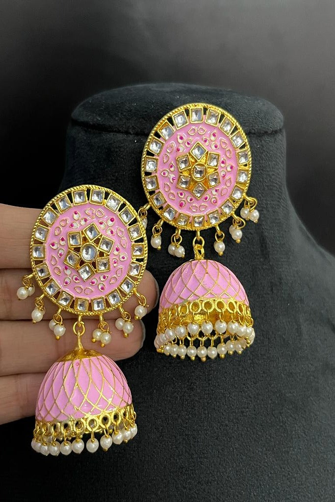 Women Cheapest Pearl Heavy Latkan Jhumka Earrings